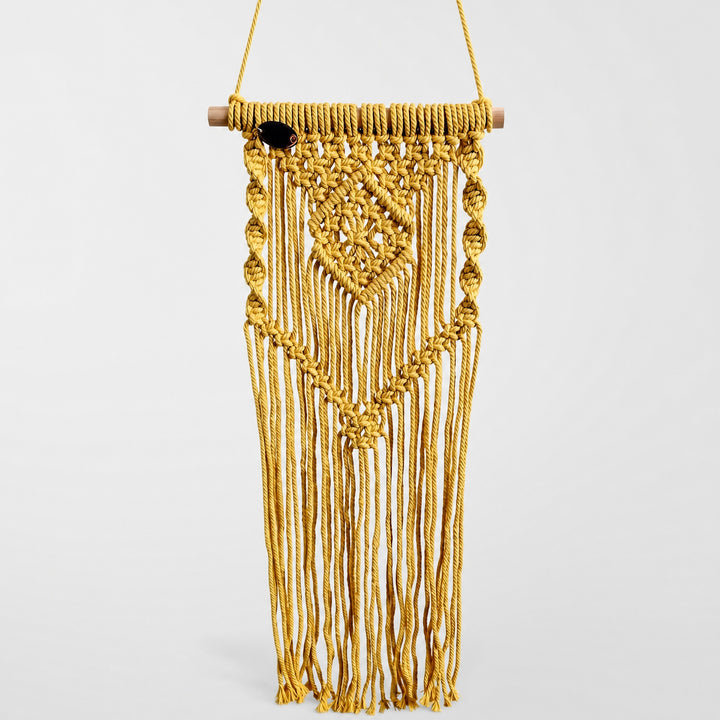 Warm Mustard Macramé Wall Hangings - Set of 3