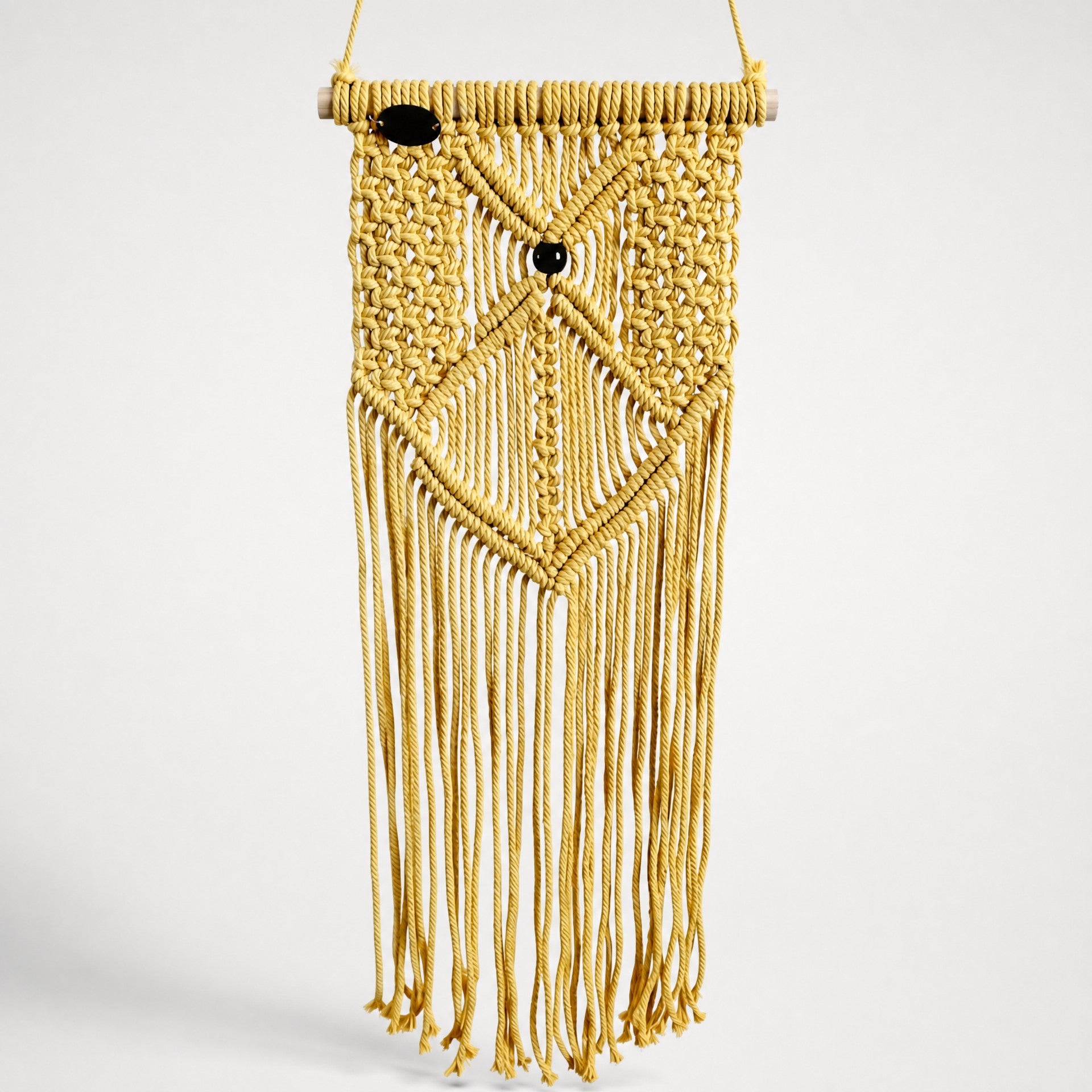 Warm Mustard Macramé Wall Hangings - Set of 3