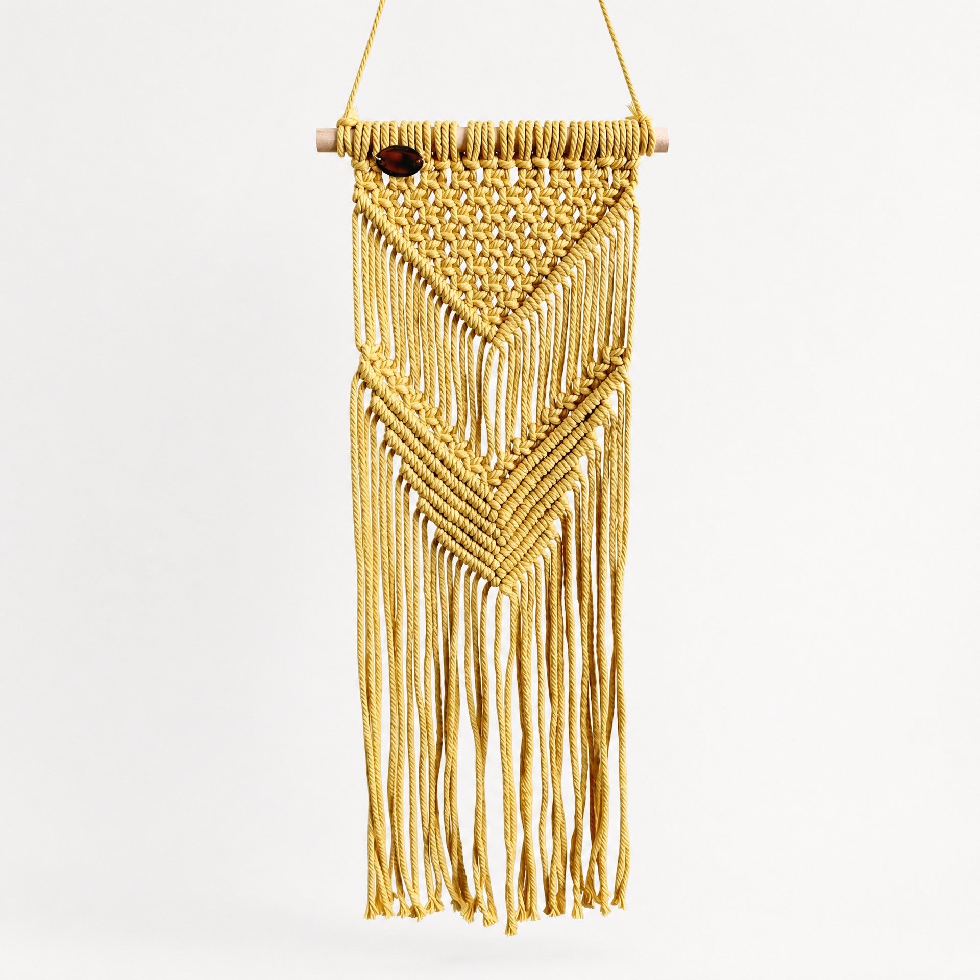 Warm Mustard Macramé Wall Hangings - Set of 3