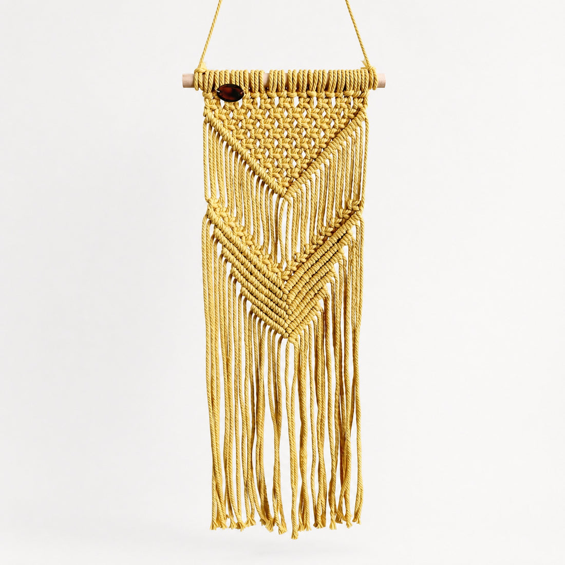 Warm Mustard Macramé Wall Hangings - Set of 3