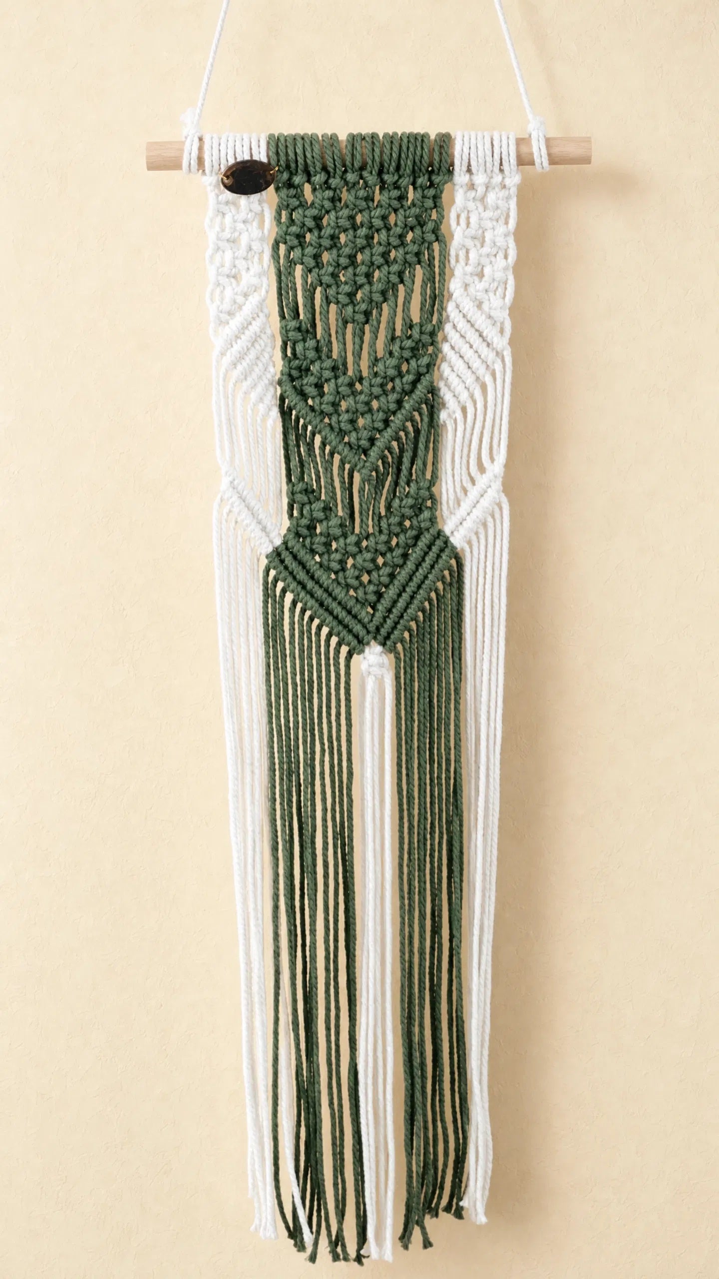 Two Colour Wall Decoration - Olive and White