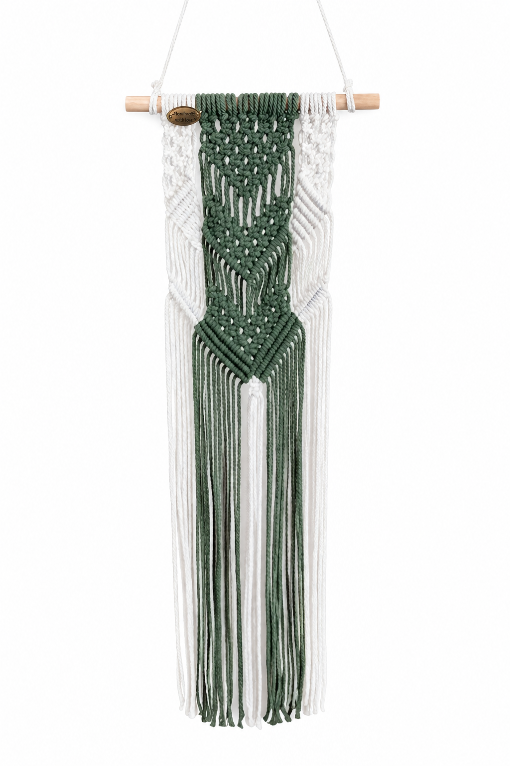 Two Colour Wall Decoration - Olive and White