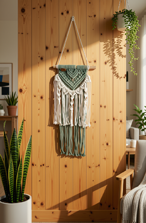 Two Colour Wall Decoration - White and Matcha