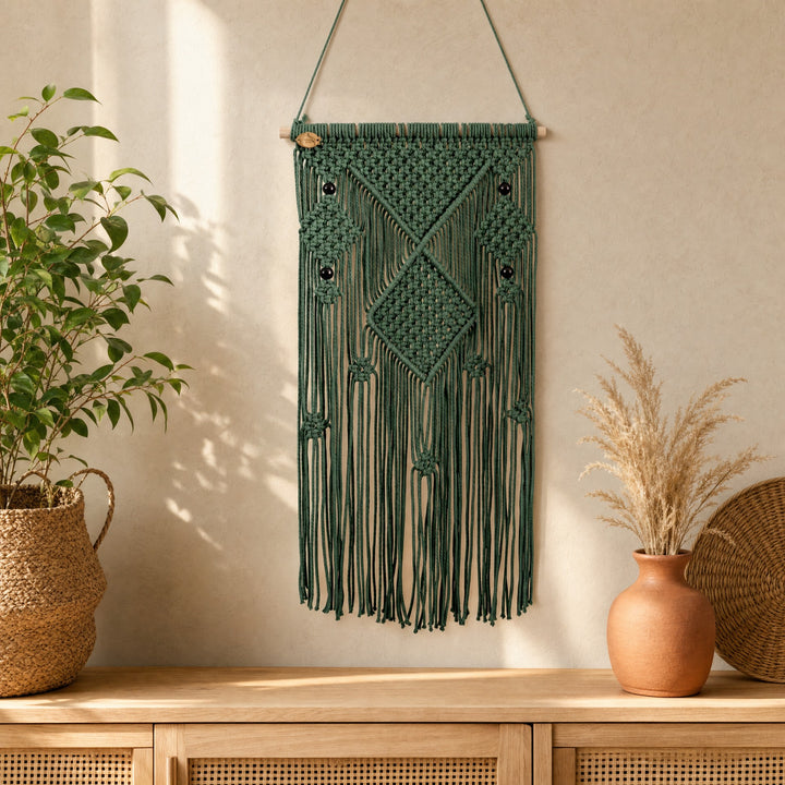 Macramé Wall Decor - Olive Green
