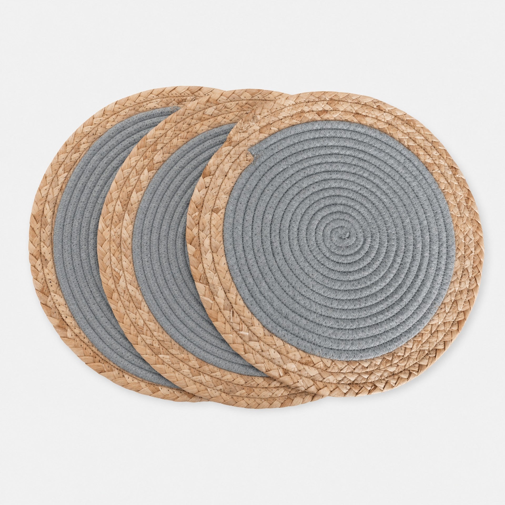 Round Woven Placemant - Light Grey Set of 4