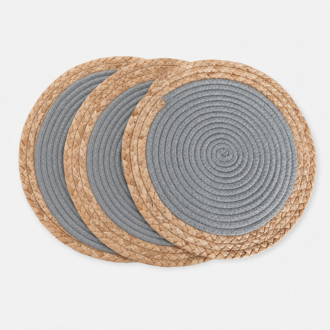 Round Woven Placemant - Light Grey Set of 4