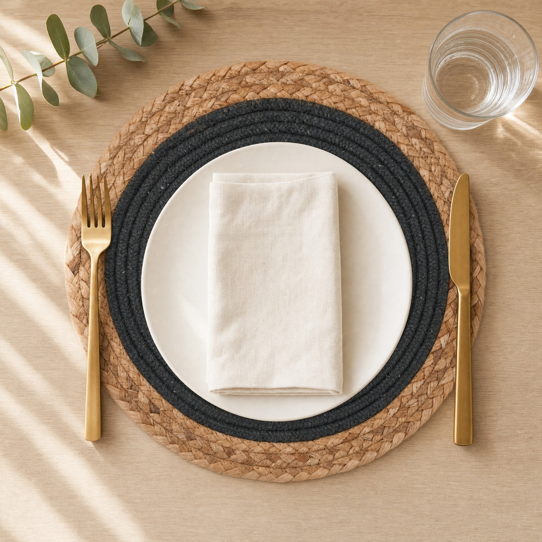 Round Woven Placemant - Grey Set of 4