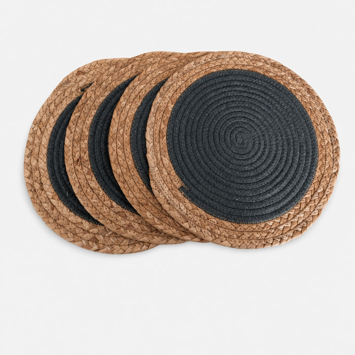 Round Woven Placemant - Grey Set of 4