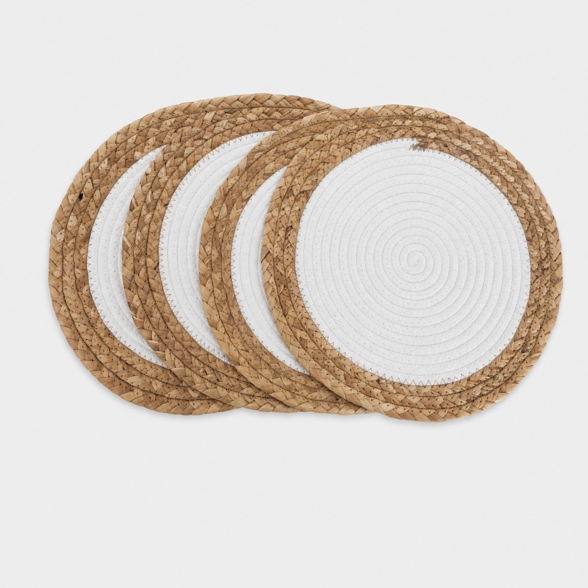 Round Woven Placemant - White Set of 4